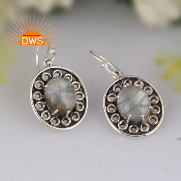 Best Quality Oxidized Sterling Silver Doublet Apache Gold Crystal Gemstone Dangle Earring Custom Jewelry Manufacturer