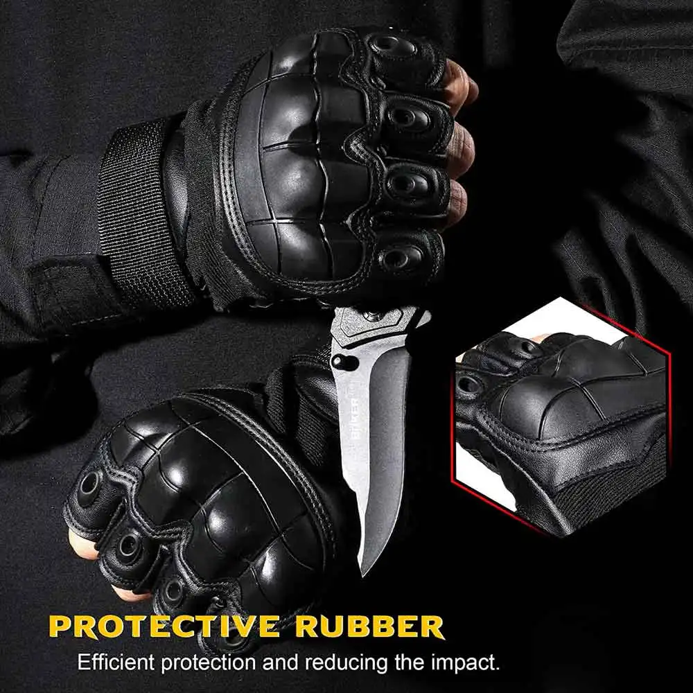 New Arrival Durable Fingerless Tactical Rubber Knuckle Gloves for Outdoor Sports Training Shooting Hunting