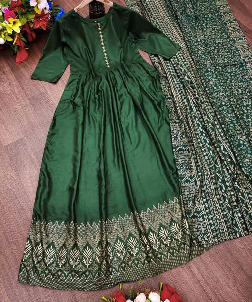 Женский костюм Kurtis из хлопка Reyon новейший модный дизайн Костюм Анаркали с дупаттой индийское праздничное платье по оптовым ценам