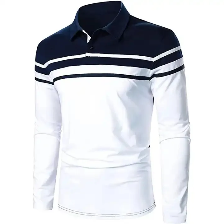 Высококачественная рубашка поло с длинным рукавом, дышащая рубашка поло из хлопка/бамбукового волокна, простые рубашки для гольфа больших размеров