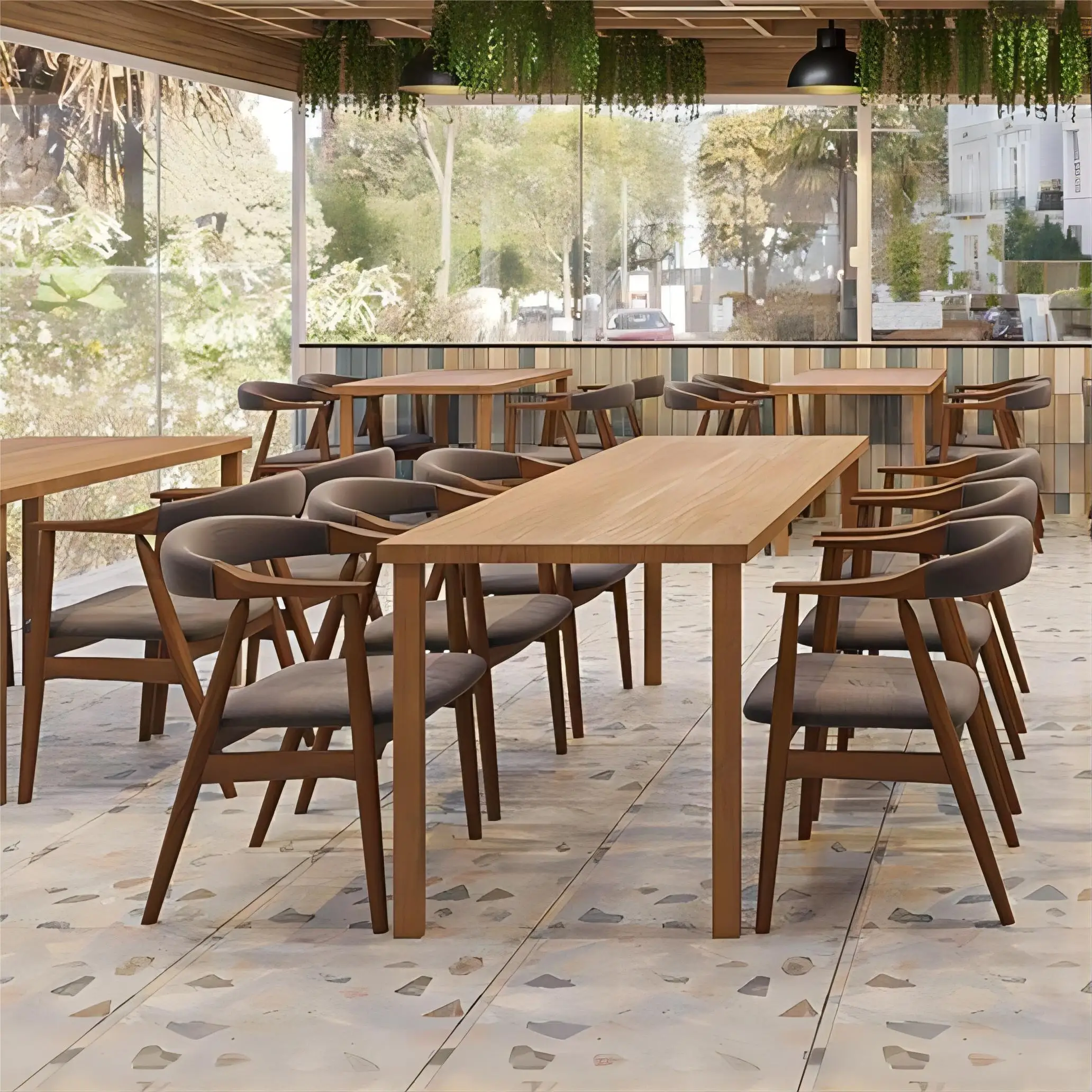 modern medium kitchen and dining room chairs brown wooden leg armchair commercial restaurant cafe dining stool chair