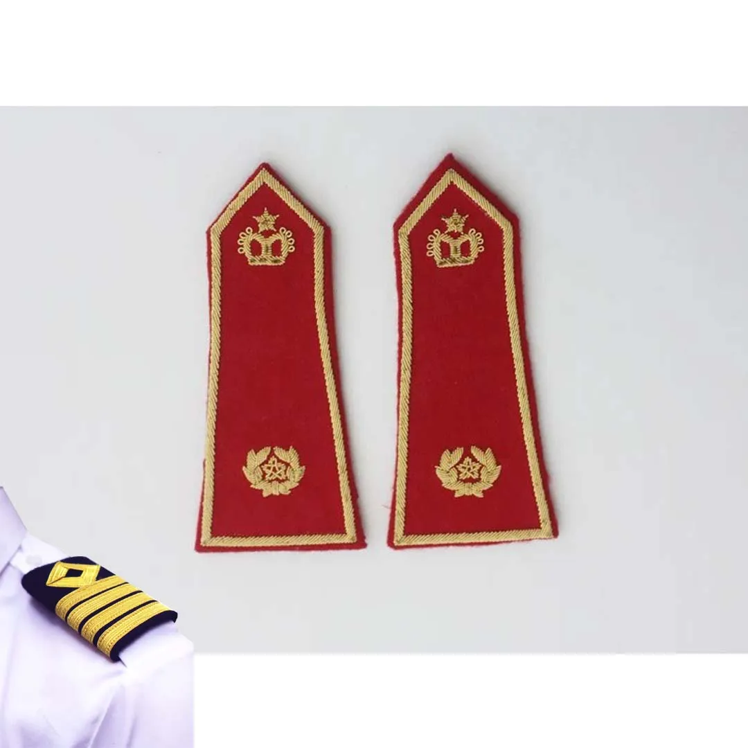 Королевские советские офицерские погоны аксессуары из красного золота Королевская корона вышивка эполет королевские Наплечные доски