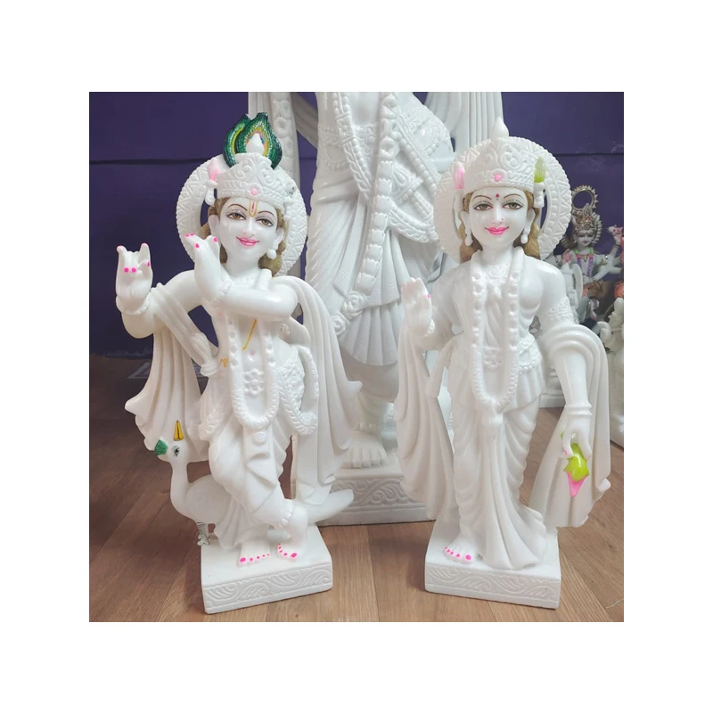 Customize Design Pure White Marble Indian God Shree krishna Statue For Worship Product Of Handmade Handicrafts Item