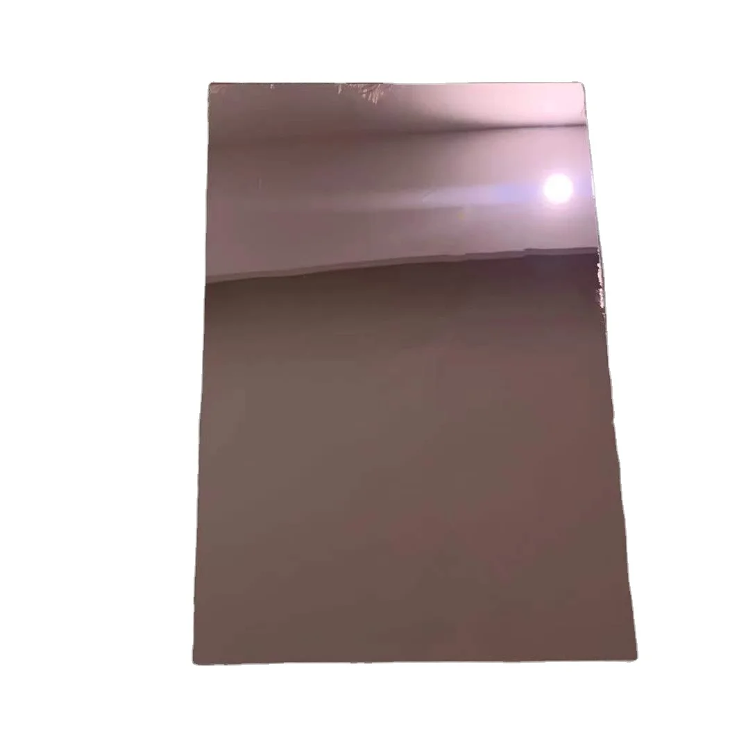 Customization 1-15mm Thick Light Gold Mirror Plastic PMMA Acrylic Sheets Perspex Board gold metallic acrylic sheet