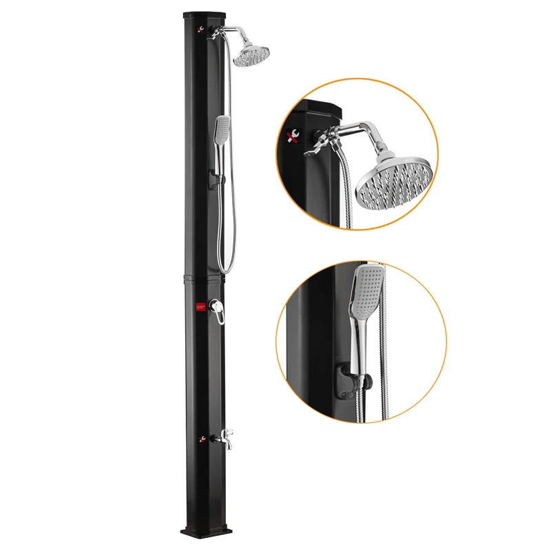 35L sunlight power Black Solar shower with temperature control Solar shower with quick setup