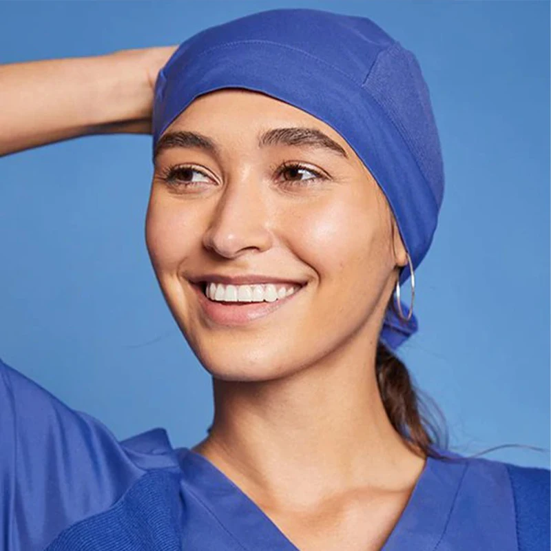 New Cotton Printing Medical Surgical Hat Sweat-Absorbent Pet Nursing Scrub Caps Hospital Doctor Work Hat Nurse Scrub Cap