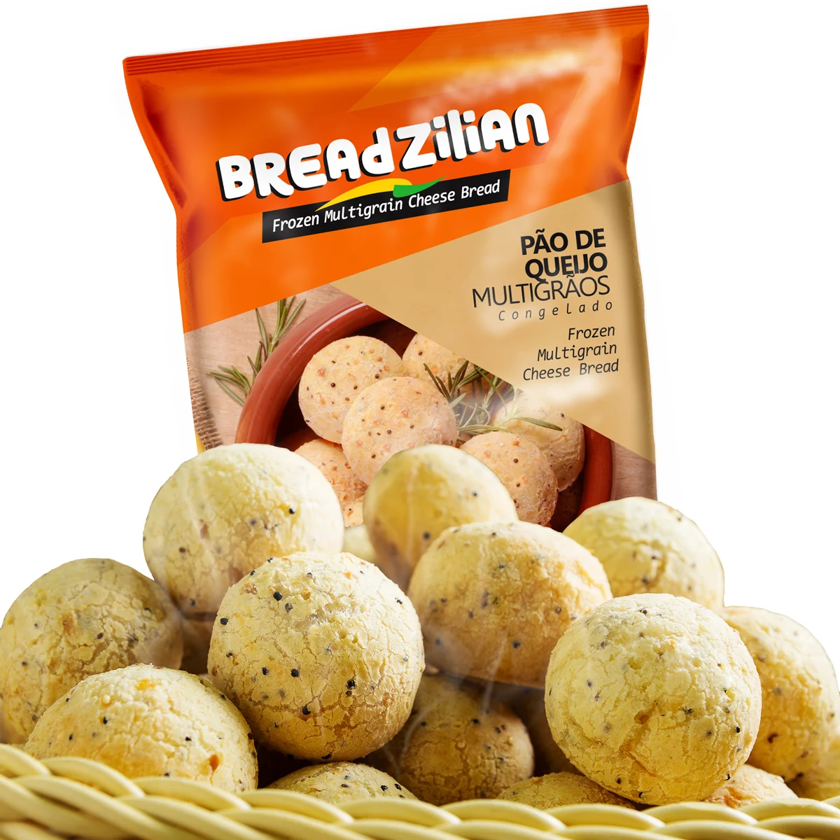 Multigrain Cheese Bread With Chia Seed White Quinoa Black Quinoa Breadzilian Traditional Snack Made in Brazil 400gr Pack