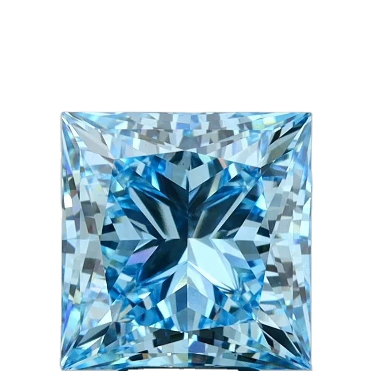 Fancy Shape Blue Diamond 0.5-2 Carat Vs1 Intense Blue Princess Cut HPHT Natural Lab Grown CVD Diamond GIA IGI Certified India