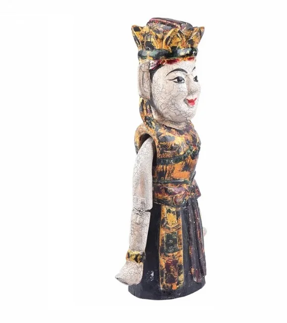 Interior Design Home Decor OEM Style Gift Object Quality Eco Jackfruit Wood Water Puppet Fairy Lady Handicraft Wooden