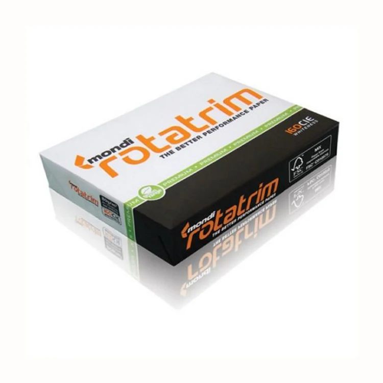 Manufacturers OEM 70GSM 75GSM 80GSM 100% Pulp A4 Mondi Rotatrim copy Paper 500 Sheets/Ream - 5 Reams/Box A4 Copy Paper