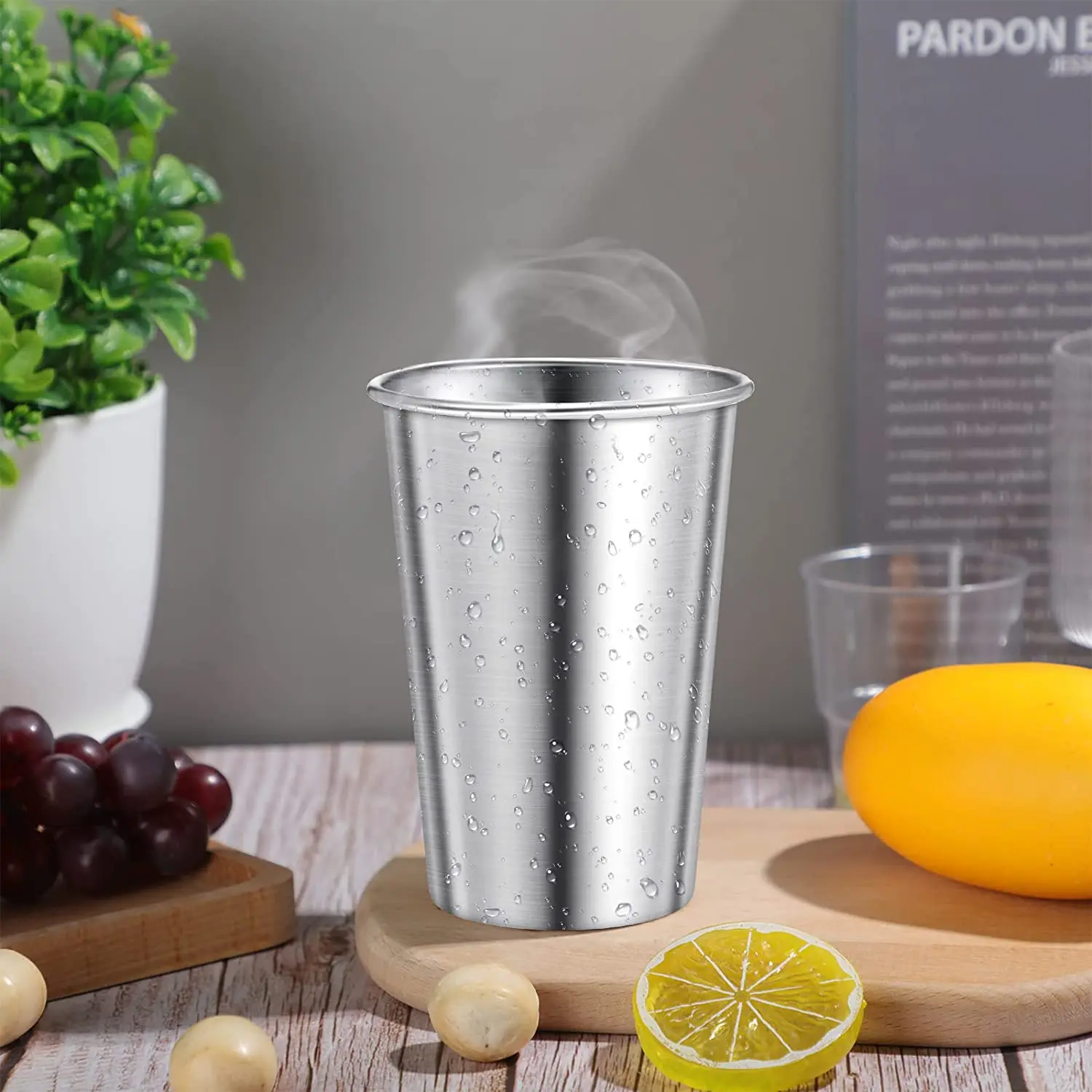 Steel Stainless Steel Premium Stackable Metal Stainless Steel Pint Cup Glass Tumbler Cups Wholesale Item