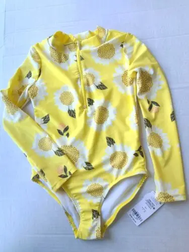 NWT ONE PIECE SUNFLOWER RASHGUARD SWIMSUIT BATHINGSUIT