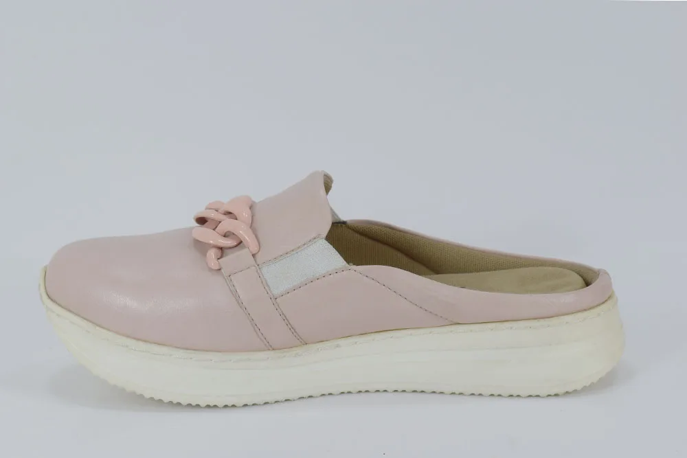 Wholesale mule shoes for women loafers walking style shoe best quality synthetic leather moccasin for women with buckle design