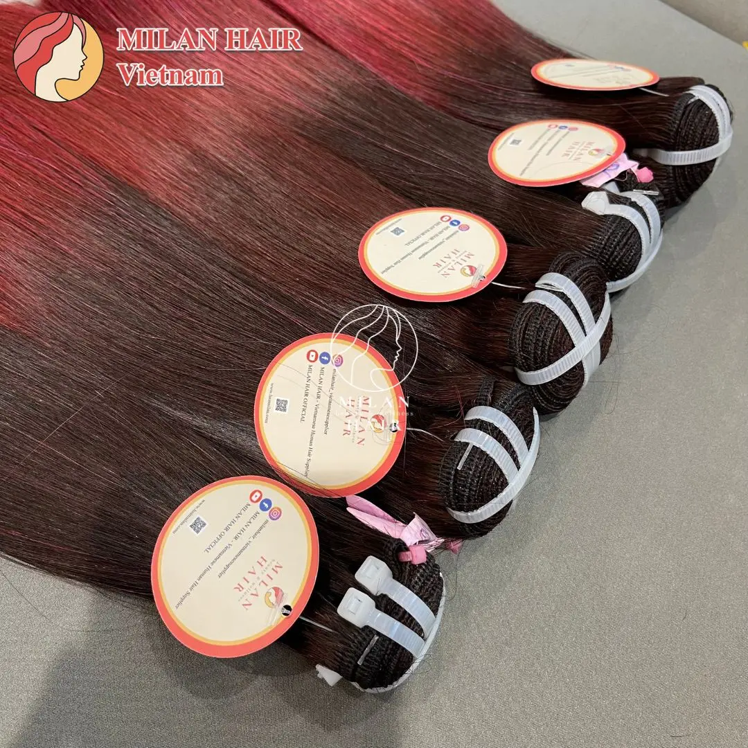 High Quality Super Double Drawn Vietnamese Virgin  Ombre Color Human Hair Cuticle Aligned  Human Hair Extension