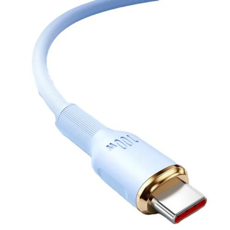 SuperCharge USB-C Type C Cable 100W 6A for Huawei Xiaomi OPPO Fast Charge in 30 Minutes Silicone Liquid Soft Cable Comfortable