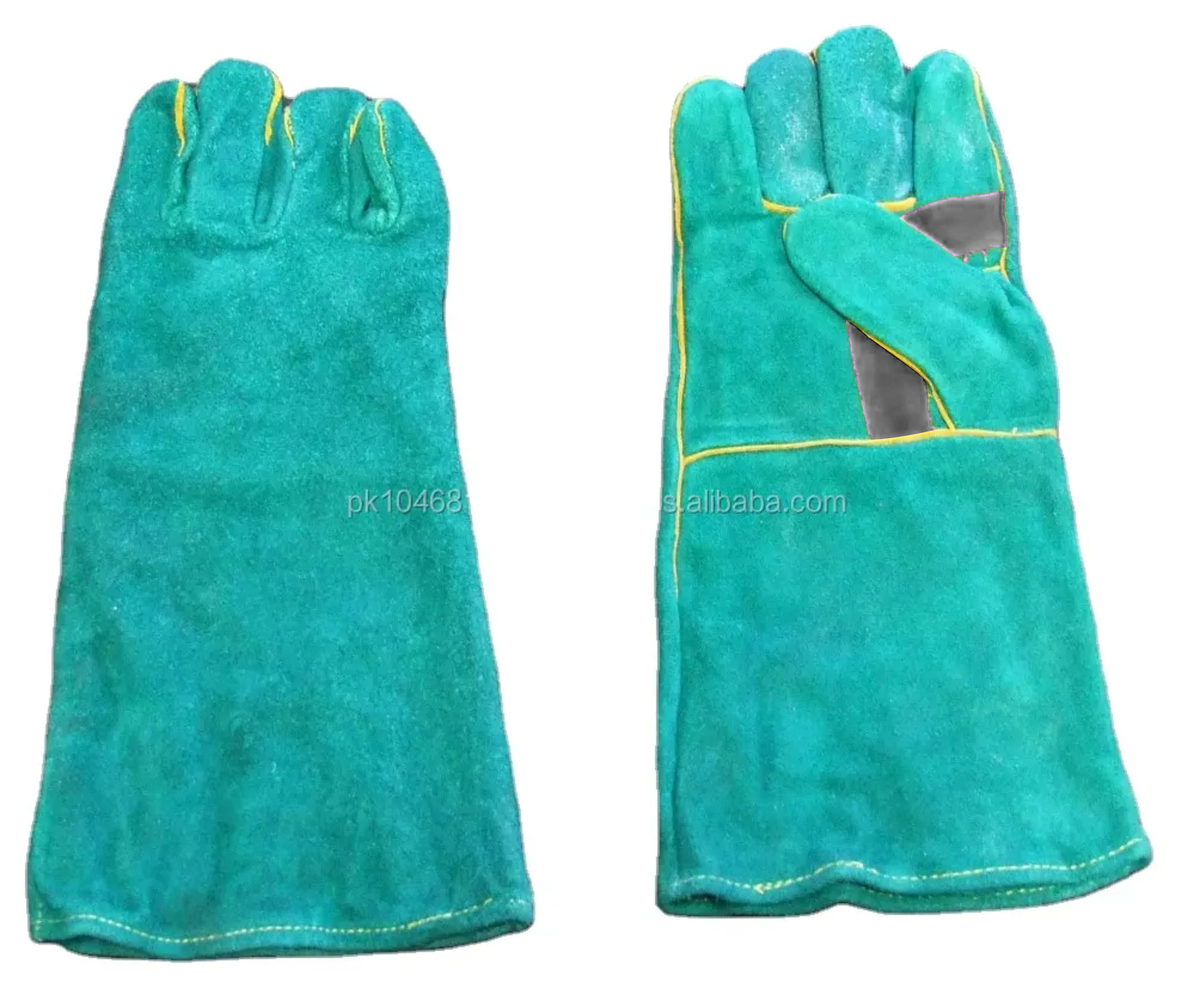 Cowhide Split Leather BBQ Gloves Cotton Lining Heavy Duty Construction Welding Industrial Work Heat Resistant Safety Protection