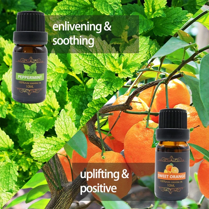 8-Packs Luxury Gift Set for Aromatherapy 10ml Natural Sweet Orange Fragrance Essential Oils for Diffuser Relaxation Calming