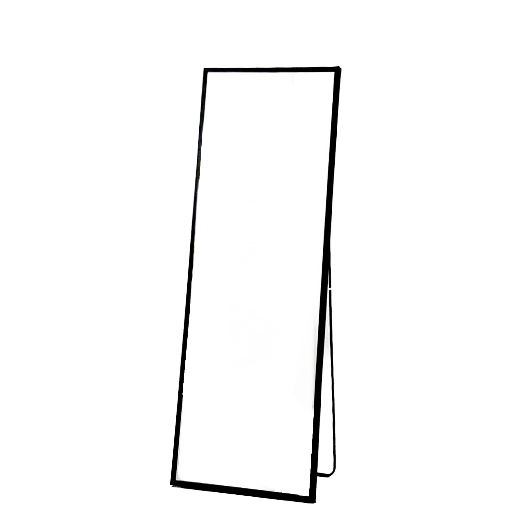 Elegant Black Framed Decorative Large Metal Floor Stand Mirror For Living Room Interior Decoration