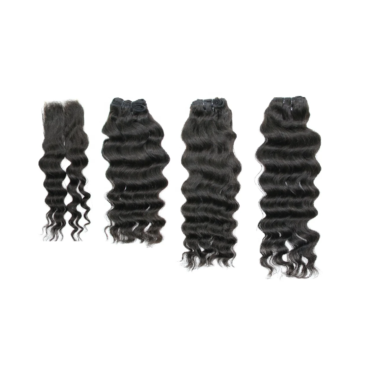Wholesale high quality 100% human hair extensions hair bundles with lace closure and frontal for wig making factory pr