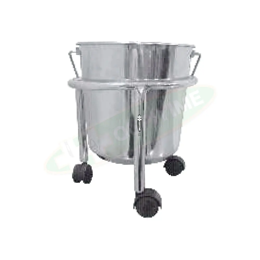 Hospitime Hospital Kick Bucket Trolley with Stainless Steel Bucket MS/SS Framework Hospital & OT Ward Furniture
