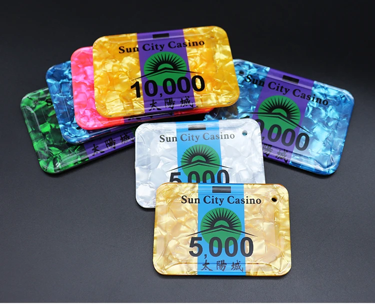 Customisable Acrylic poker brick plaques with customised design, pattern, colour and logo with standard casino size and quality