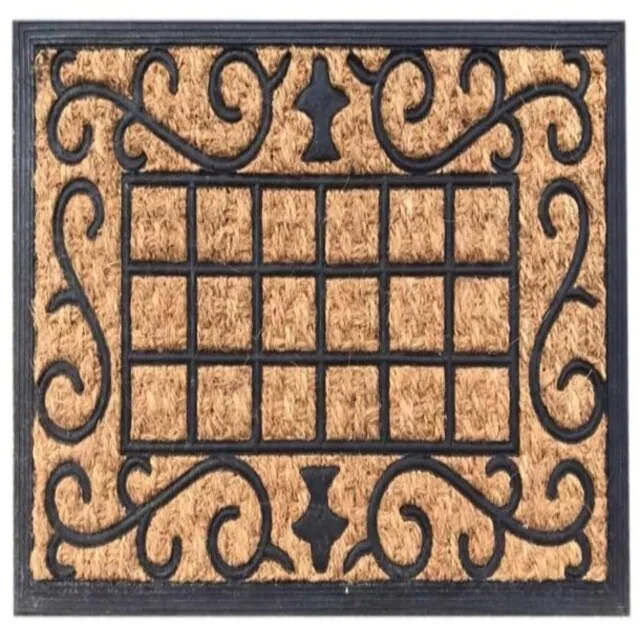 Дверные коврики ручной работы из натуральной кокосы с логотипом, Современное украшение для дома, прочные резиновые коврики из Индии для домашнего офиса