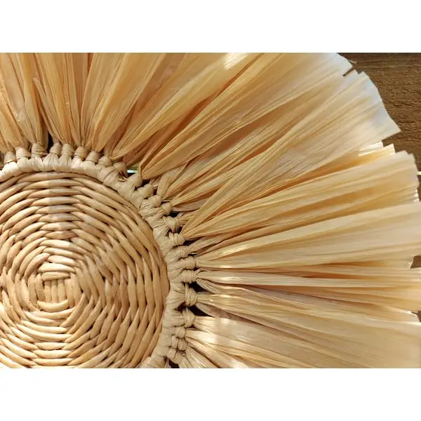 HOT ITEM House Decor Eco-friendly Natural Rattan Wall Hangings with Fringed Edge made of Corn Husk