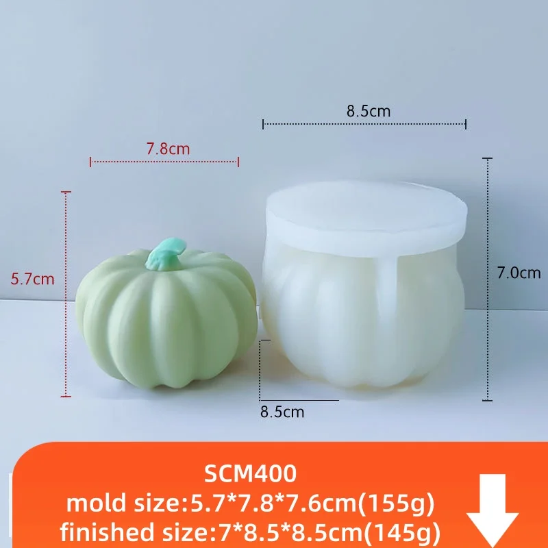 Pumpkin Shaped Wax Mould 3D Silicone Mold Cake/Soap Casting Molds Candle Molds Ornament Gifts for Jewelry Making