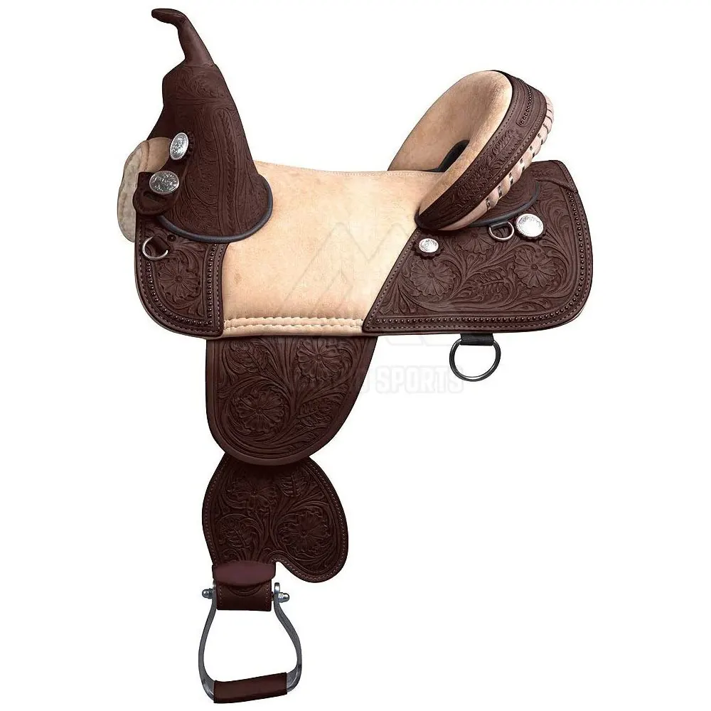 Best Quality Outdoor Pure Leather Made Horse Riding Saddles For Sale OEM Customized Logo By Madrid Sports
