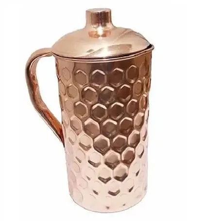 Best Design Quality Handmade Hammers Design Pure Copper Water Milk Jug Set Pitcher for Home Coffee Jug Factory Sale Low Price