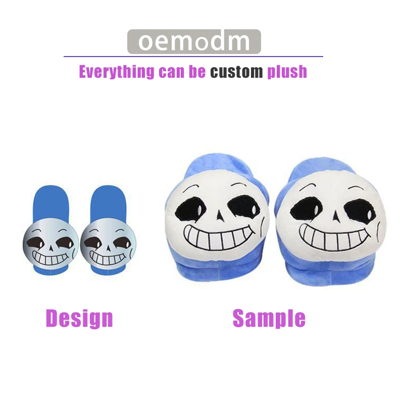 Wholesale Custom Design Made Cute Funny Soft Stuffed Animal Custom Plush Cartoon Slippers for Children kawai plush toys