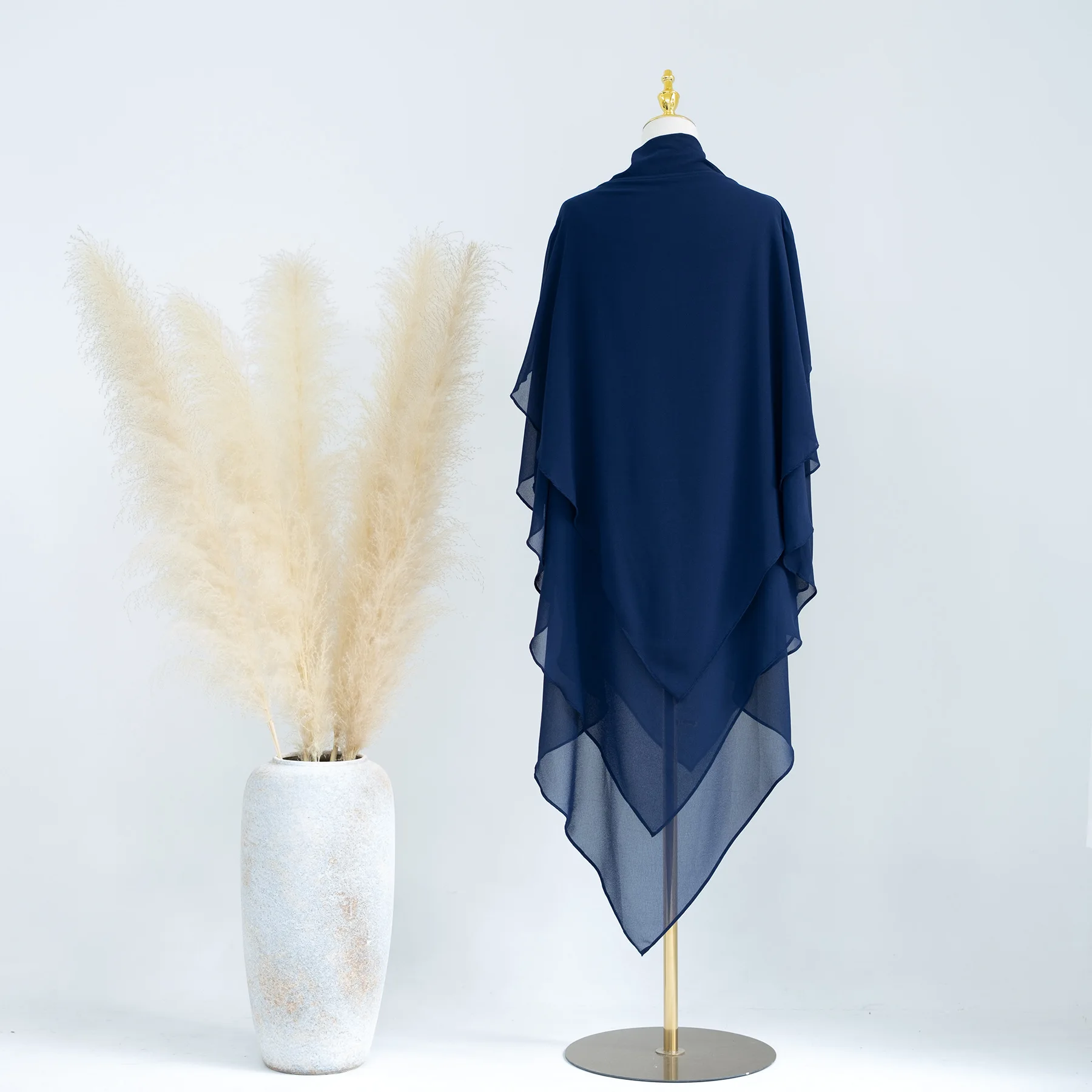 Khimar Single Drill Three Layer High Quality Muslim Modest Fashion Prayer Long Hijab Wholesale Islamic Clothing 3 Voiles Khimar