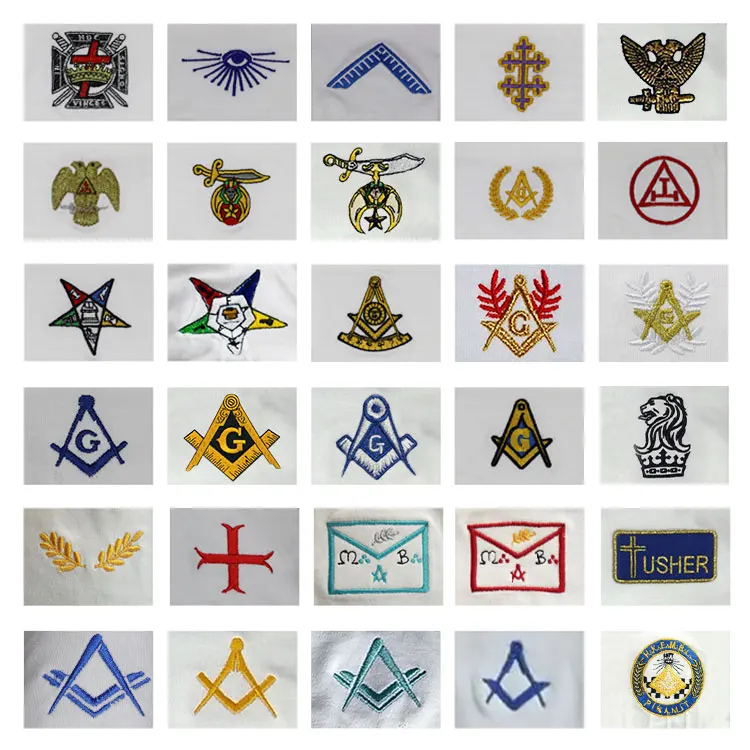 Customized High Quality Breathable Church Regalia White Cotton Embroidery Freemason Masonic Gloves