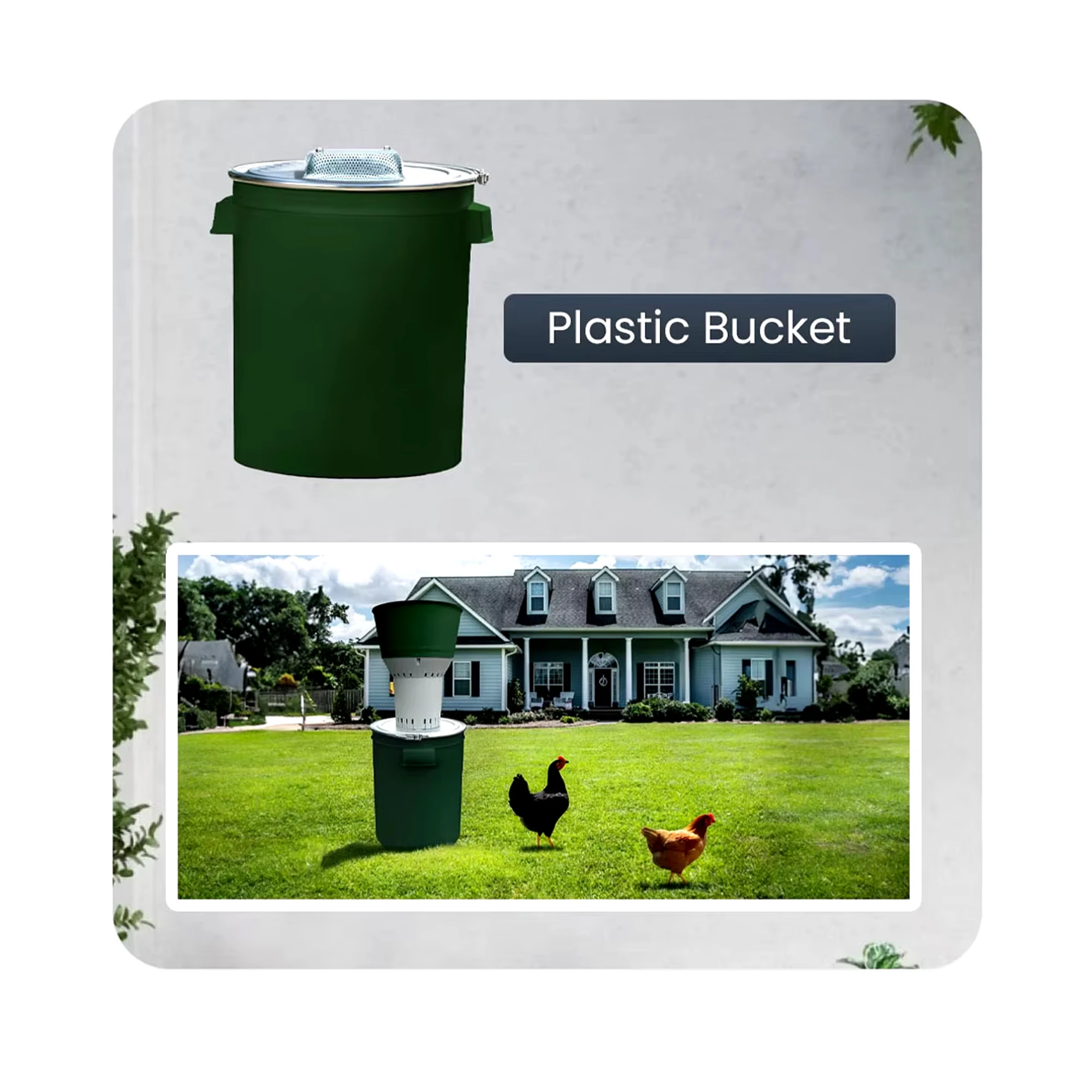 Compact Feed Crusher EUROMILL-50P Plastic Bucket 50L Capacity Easy to Use Grain Mill with On/Off Button