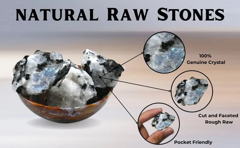 High Quality Moonstone Crystal Chunks Healing Gemstone Wholesale Minerals Raw Flashy Natural White Rainbow Moonstone Rough Stone