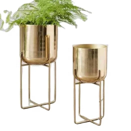 Spun Metal Standing Planter Brass iron Galvanized hot sale