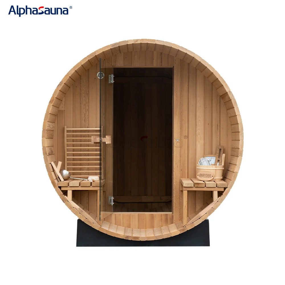 Hemlock Wood Large Barrel Outdoor Sauna Room 8 People