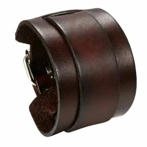 2024 Vintage Design Adjustable Length Wrap Wristband Wide Leather Bracelet Breathable Versatile Use Handcuffs for Men And Women