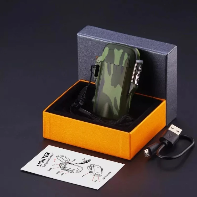 Мини-фонарик с USB водонепроницаемая плазменная зажигалка двойной дугой уличная спортивная ветрозащитная для кемпинга и