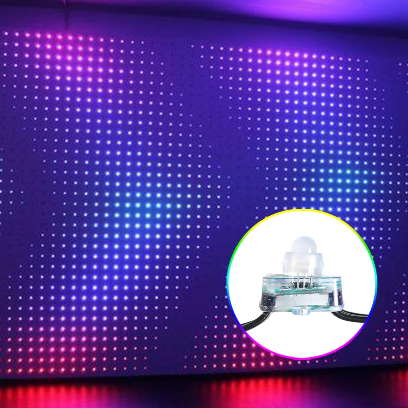 SHIJI Manufacturer Addressable Flat Pixel Light IP66 DC5V/12V UCS1903/WS2811 LED Point Light String Lights