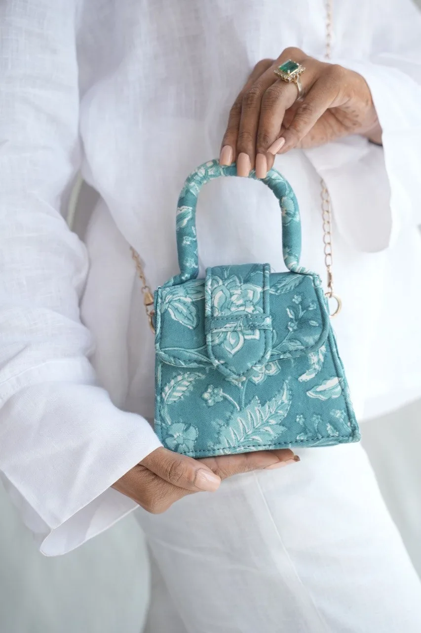 Midnight Dream Blockprinted Chiq Bag Premium luxury Women Mini Bags Made in India Product from Indian Manufacturer and Exporter