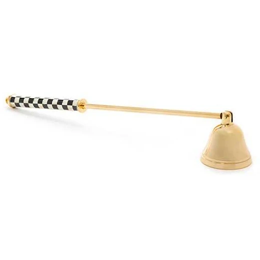 Factory Price Wholesale Bell Type Metal Candle Snuffer Candle Flame Extinguisher with Handle Zebra Design