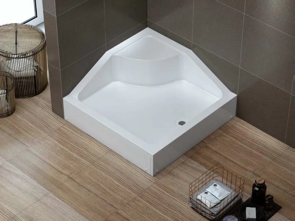 Shower Tray High Quality and Design Acrylic Deep Monoblock Popular Sitting Shower Tray for Bathroom | BAT-TO