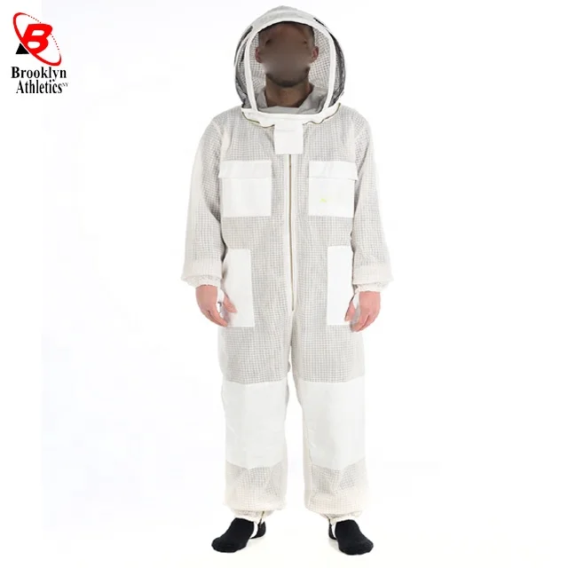 High Quality 3-Layer Ventilated Beekeeping Coverall Cotton Work Clothing with Safety Protection Tela Suits