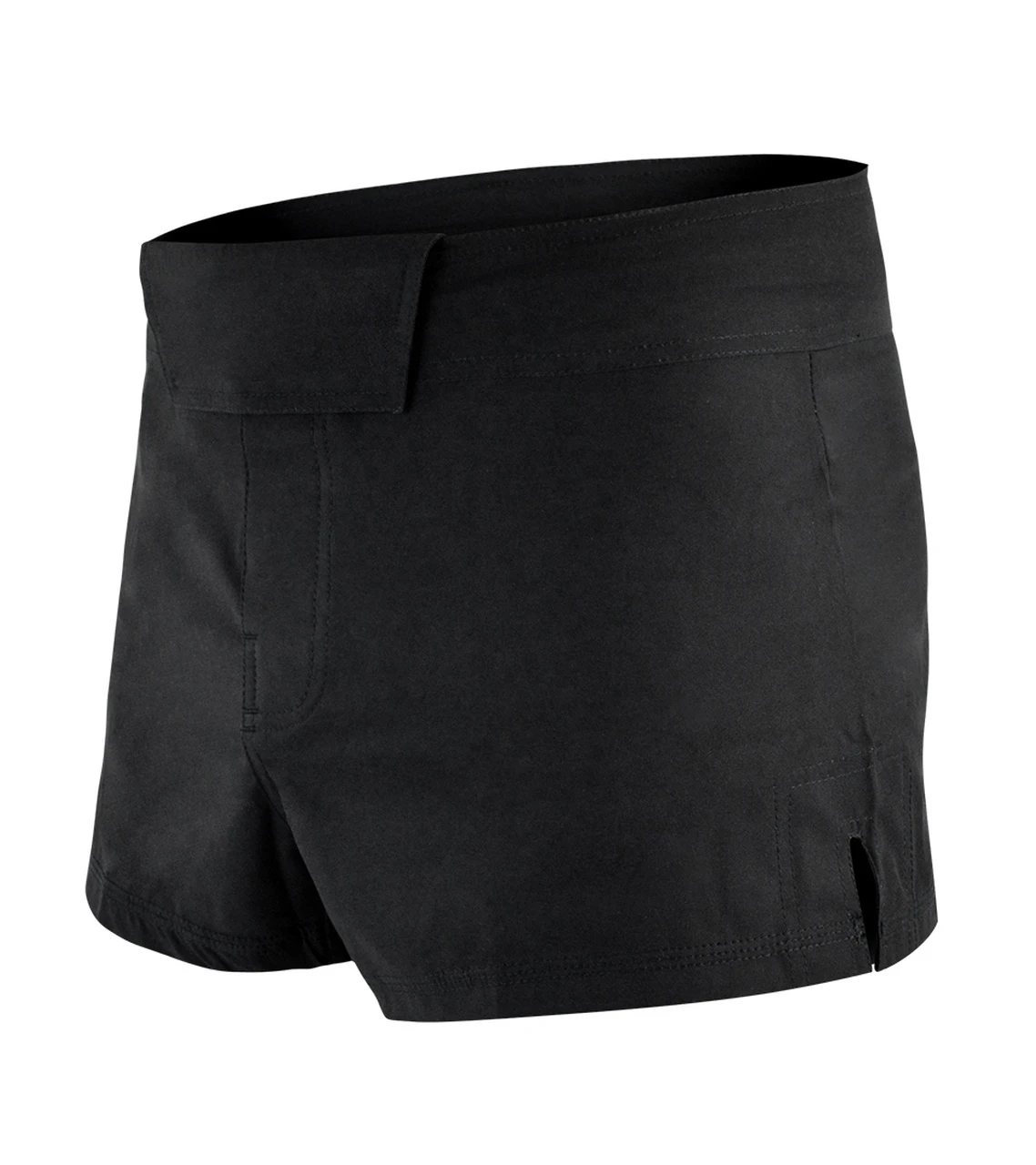 Block single pice 4 way stretchy fabric with slits soccer premium black mma shorts