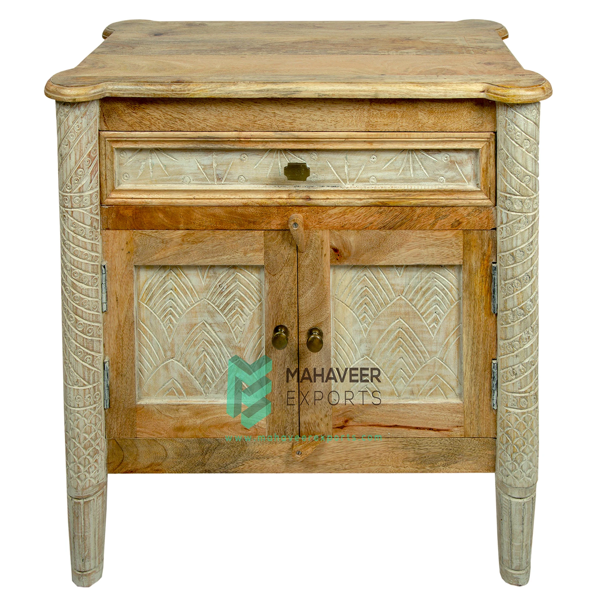 Best Quality Wooden Hand Carved Six Drawer Chest In Distress Finish For Living Room Carved Design Furniture