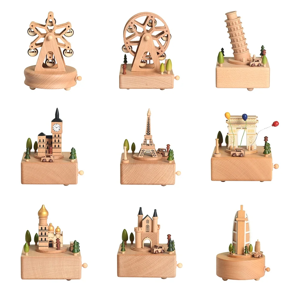 Factory Wholesale Wooden Personalize Custom Music Box Song for Girl Gift