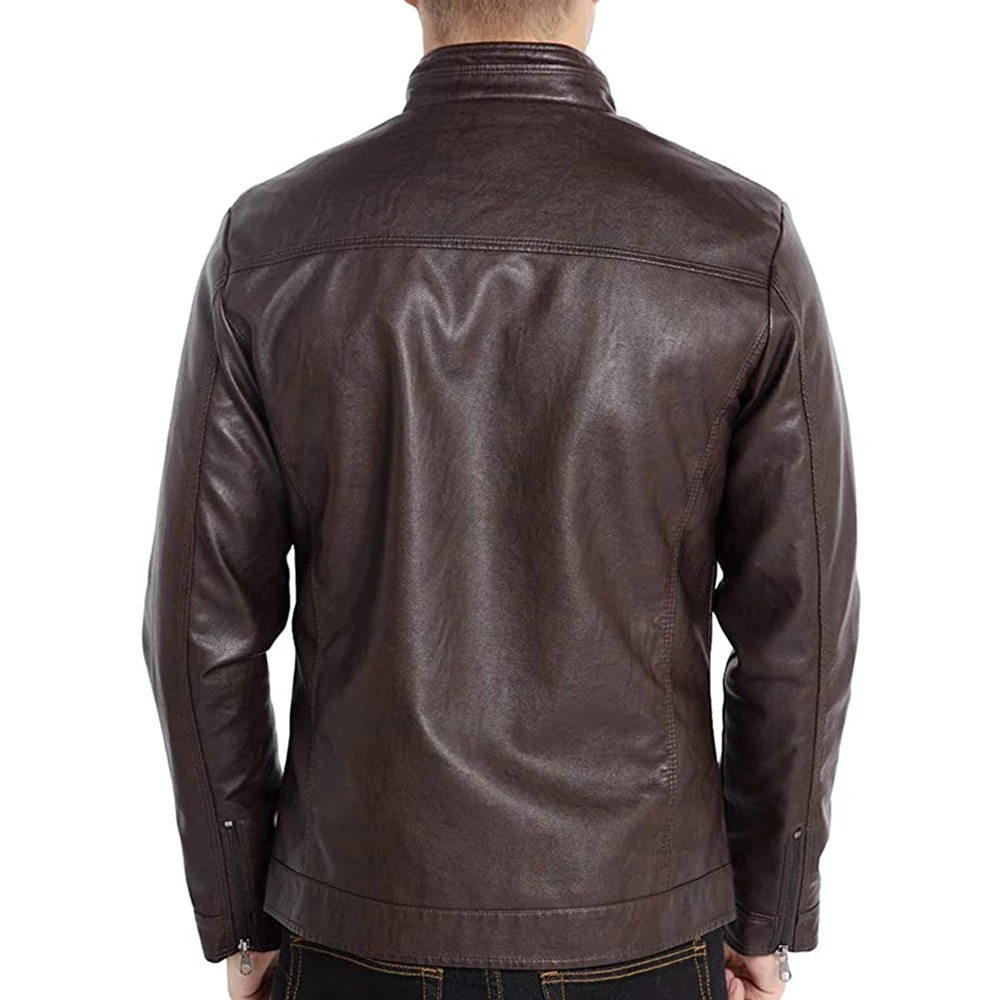 High Quality Custom Logo Light Weight Cheap Price Men Leather Jackets / Best Design Men Leather Jacket With Full Sleeve