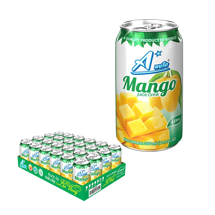 Vietnam Beverage Can 330ml: Mango Juice, Apple Juice, Tamarind Juice, Pineapple Juice, Orange Juice, Passion Fruit Juice