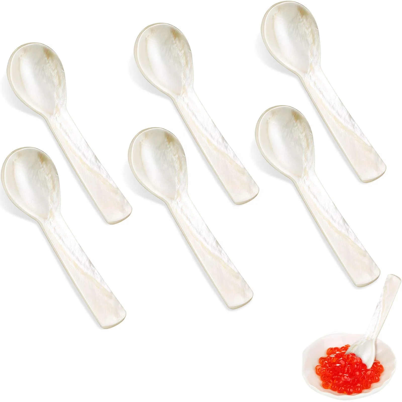Best Selling Caviar Spoons Mother of Pearl MOP Eco Friendly Dinnerware Spoon Use For Dessert From Vietnam Factory